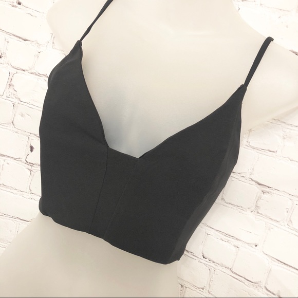 Have Tops - 👑 HAVE BLACK BUSTIER CROPPED TOP WOMANS LARGE